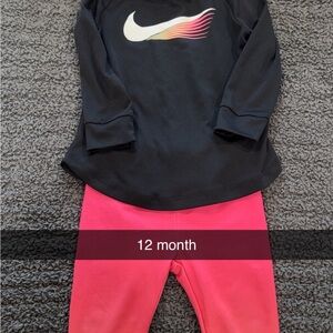 Nike Black Top and Pink Leggings Set